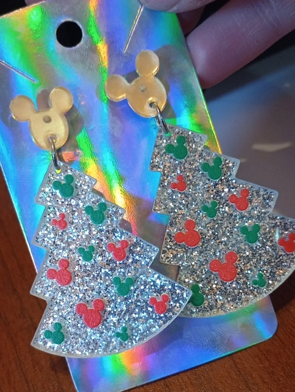 $8 Each Or Bundle 5/$20 Kids Mickey Inspired Tree Glitter Drop Earrings